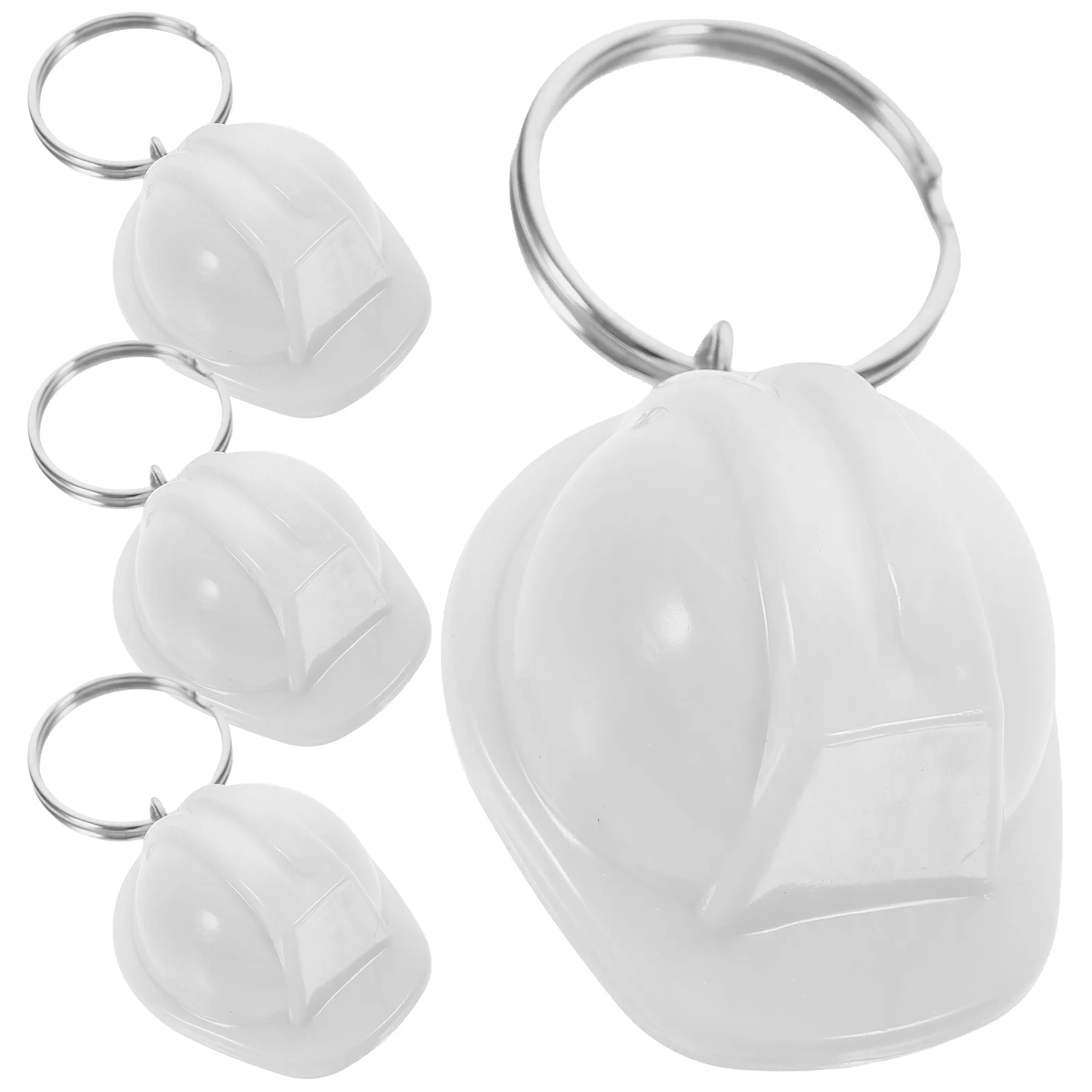 

4pcs Hard Hat Keychain Mini Keyring Stylish Compact Decor Car Pendant Gifts Creative Construction Party