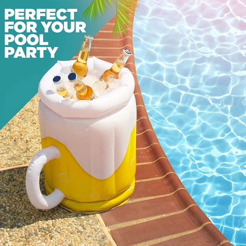 1pc Inflatable Pvc Beer Mugs Coolers Summer Beach Water Toys Soda Ice Bucket Drinking Cup Home Bar Party Cold Water Drinks Mugs