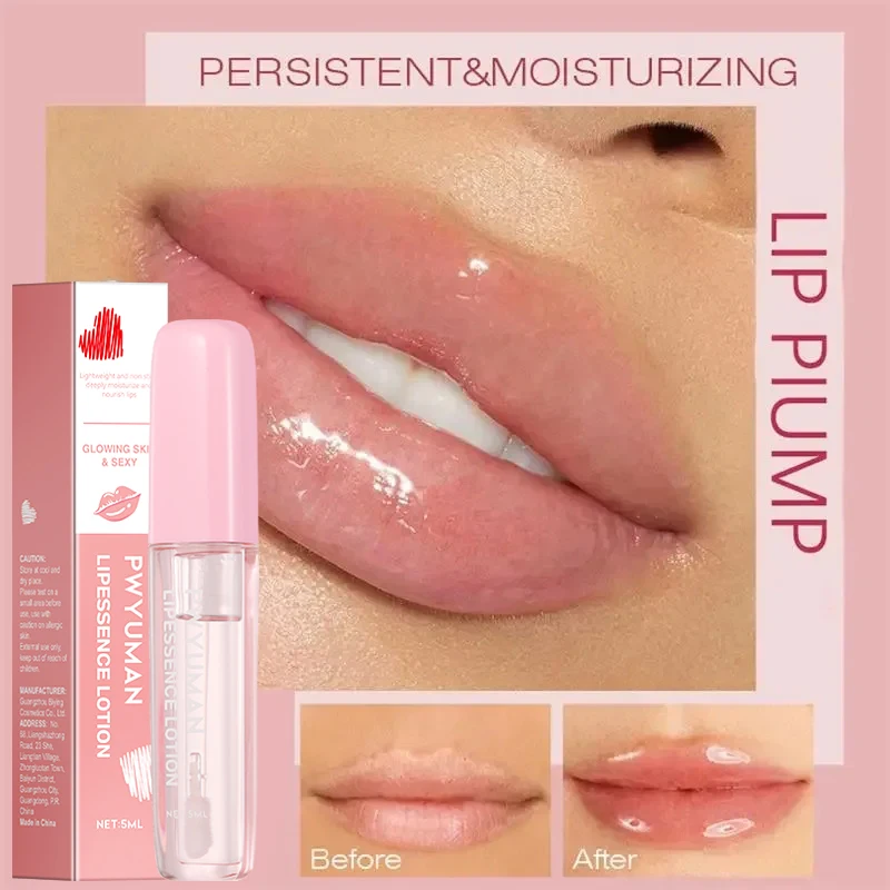 Serum mempertebal bibir, meningkatkan elastisitas bibir menambah volume instan minyak esensial mengurangi garis-garis halus memperbaiki perawatan bibir kecantikan seksi