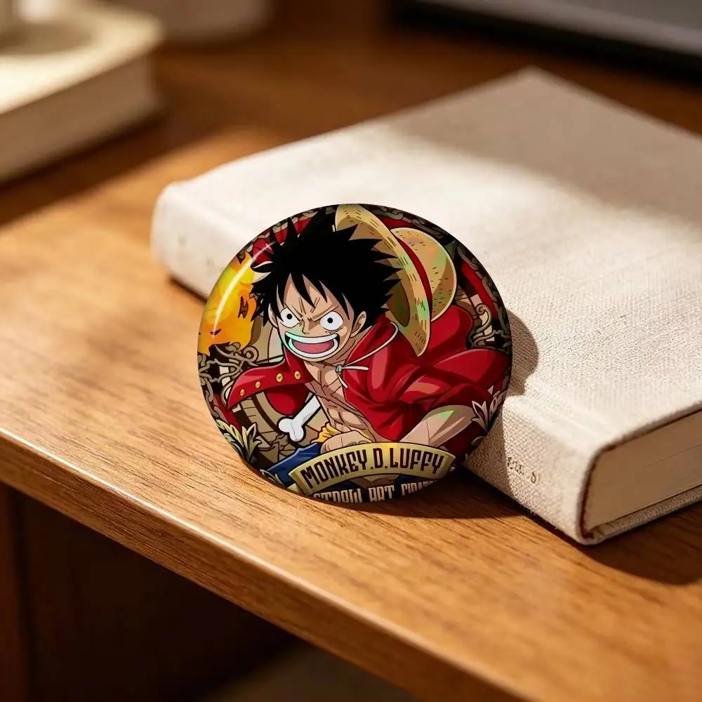 One Piece Anime   Anime Button Pin Handmade Brooch For Clothes Cartoon Badge Backpack Decoration Jewelry Accessories