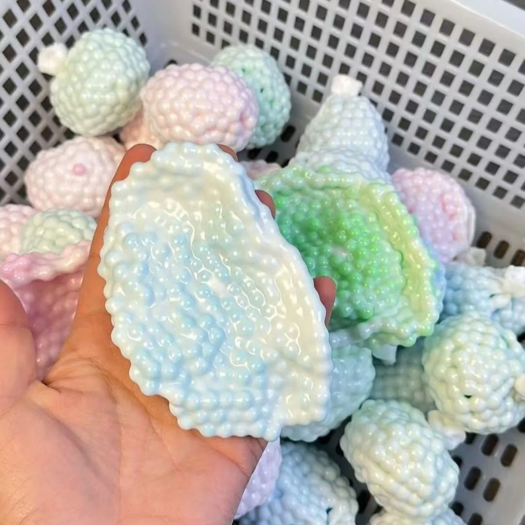 Ice Skin Squeeze Toy Pop Bead Handmade Stress Relief Ball Soft TPR Sensory Fidgeting Toy Anxiety Reliever Portable Desk