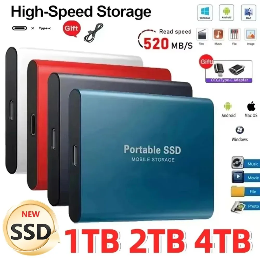 Mobile Hard Drive Solid State SSD 1TB 2TB 4TB 8TB 16TB 32TB 64TB 128TB 256TB