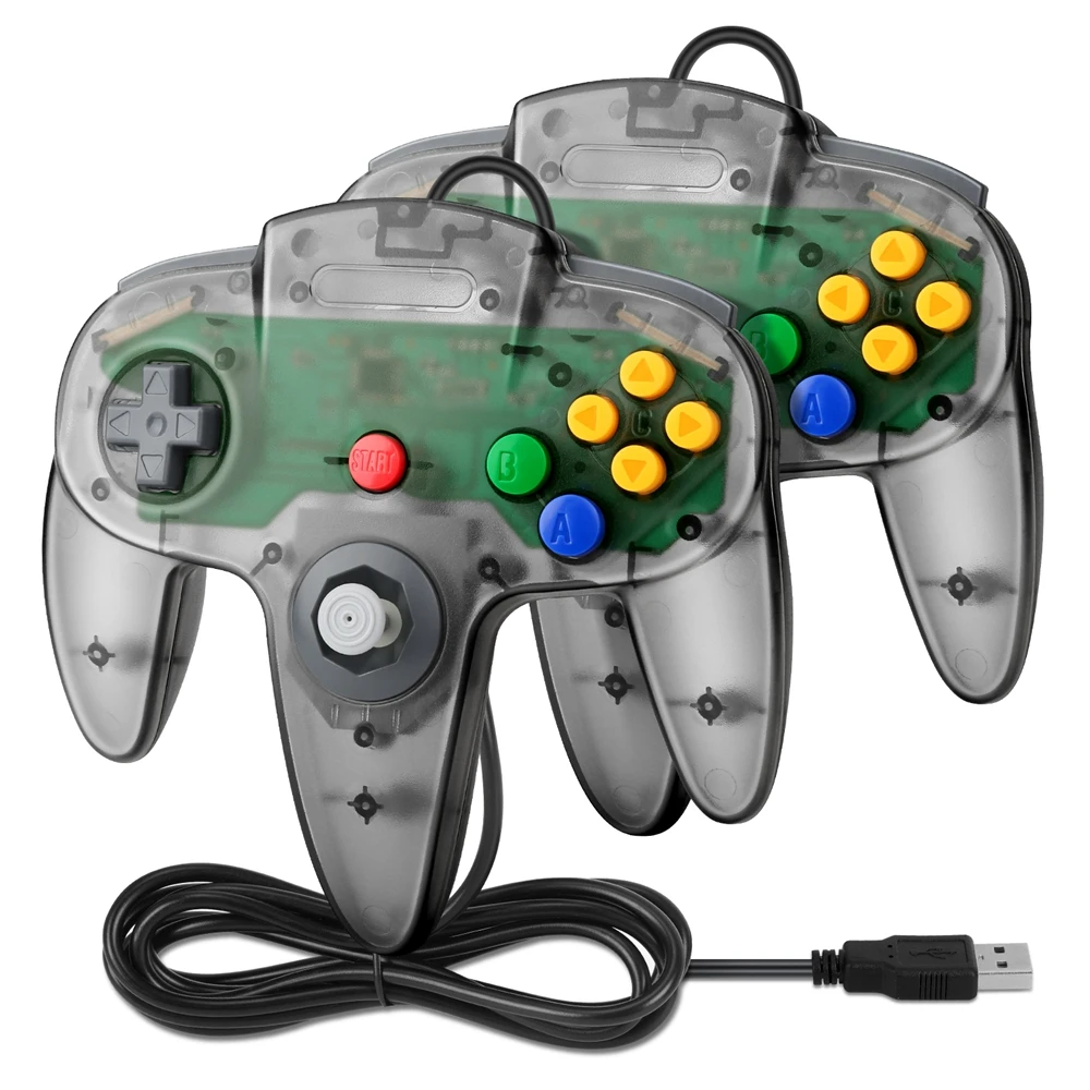 

Lot1/2 USB N64 Controller,PC Gamepad Joystick for Windows MAC Linux Raspberry Pi Genesis Project 64 Retropie OpenEmu Emulator