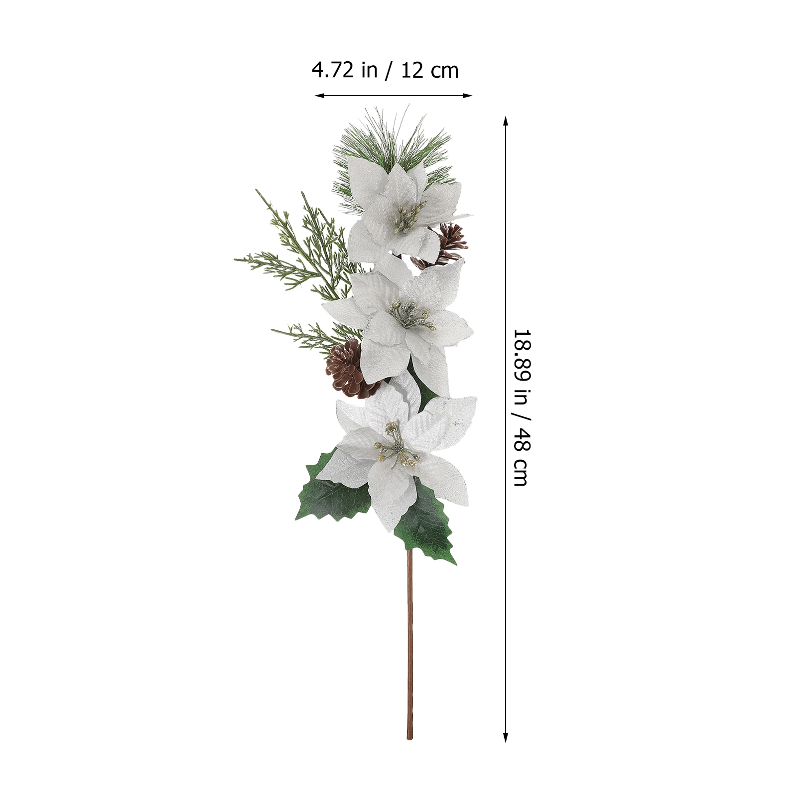 

2pcs Christmas Poinsettia Stems Realistic Artificial Floral Picks Festive Home Decoration Xmas Tree Branches Party Supplies Fake