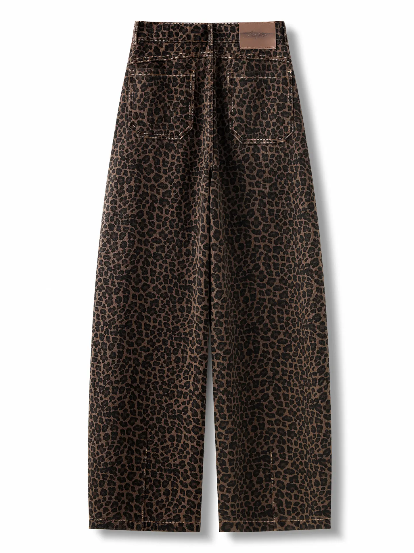 Retro Leopard Print High Waist Wide Leg Pants Women's Casual Straight Leg Trousers Slimming Loose Fit Autumn Fashion