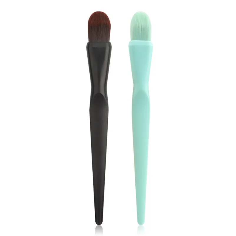 1pcs Foundation Brush Facial Mask Brush with Dustproof Bag Dual-use Cosmetic Brush Beauty Tools Mint Green Black Color