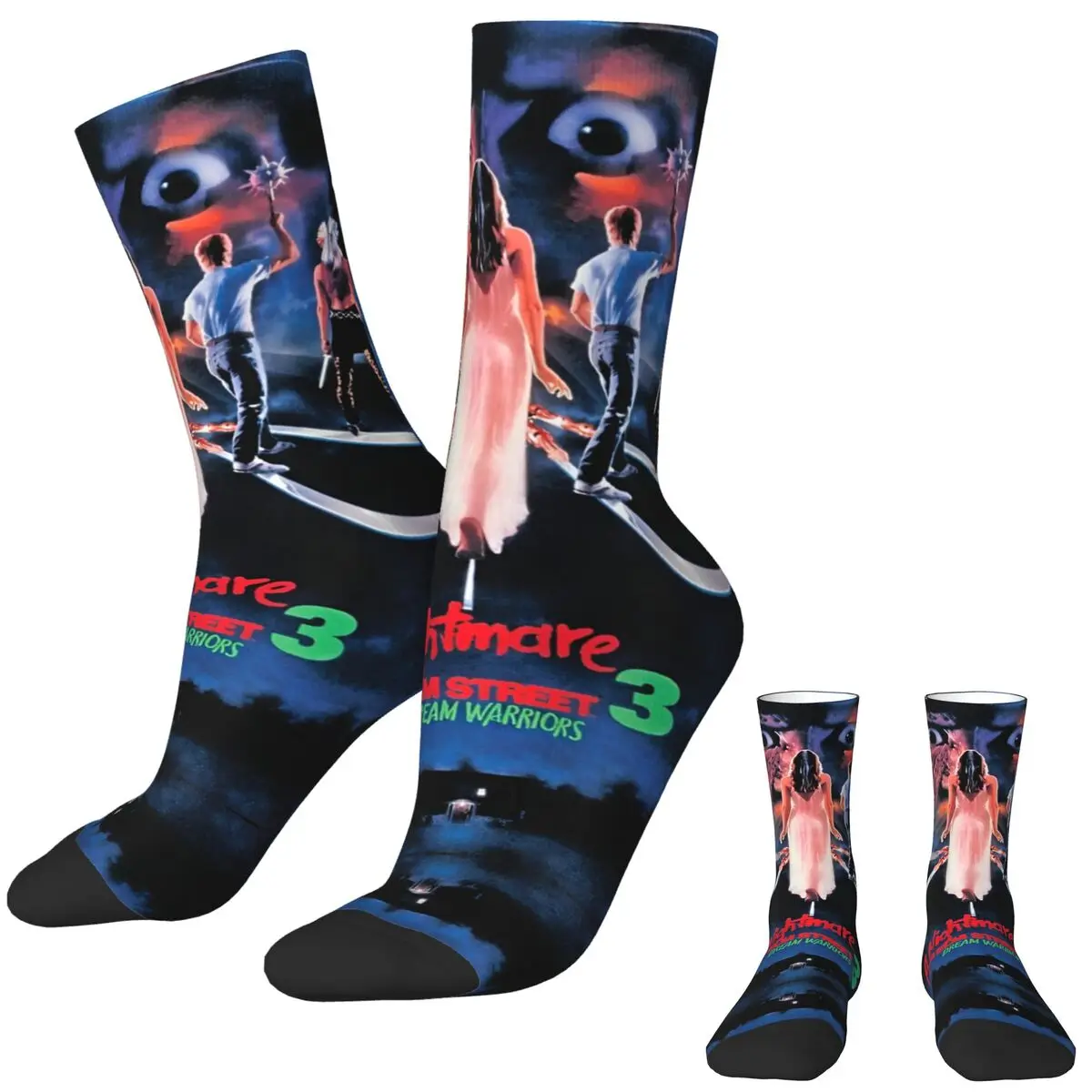 Elm Street Nightmare Stockings F-Freddy K-Kruger Christmas Funny Socks Autumn Anti-Slip Socks Couple Running Breathable Socks