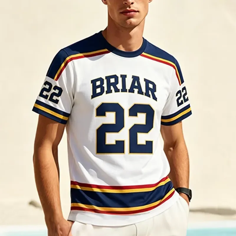 3D Printed Casual Short Sleeve 2026 New Off Campus Briar University Hockey Jersey Summer Graham Logan Cosplay T Shirt Men
