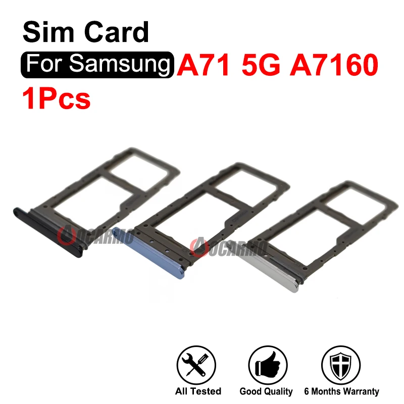 

Черный/серебристый/синий для Samsung Galaxy A71 5G A7160 одна Sim-карта с двумя Sim-картами лоток держатель Слот Запасная часть