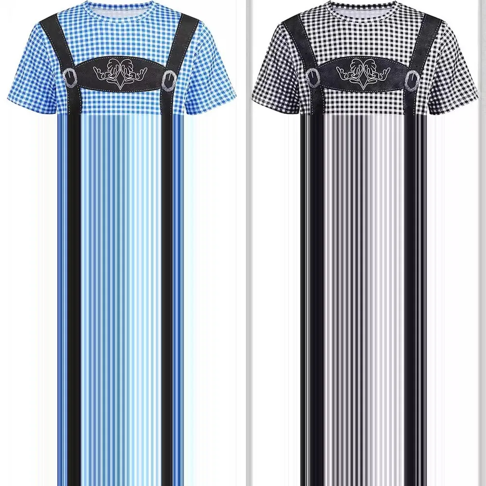 

Немецкая рубашка для мужчин в стиле Октоберфест, баварская рубашка для косплея в стиле Ледерхозен, забавная футболка для пивного фестиваля