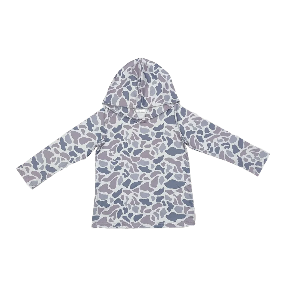 

BT0922 Baby Boys Long Sleeve Tops Long sleeves grey camo kids boys hoodie ship from US