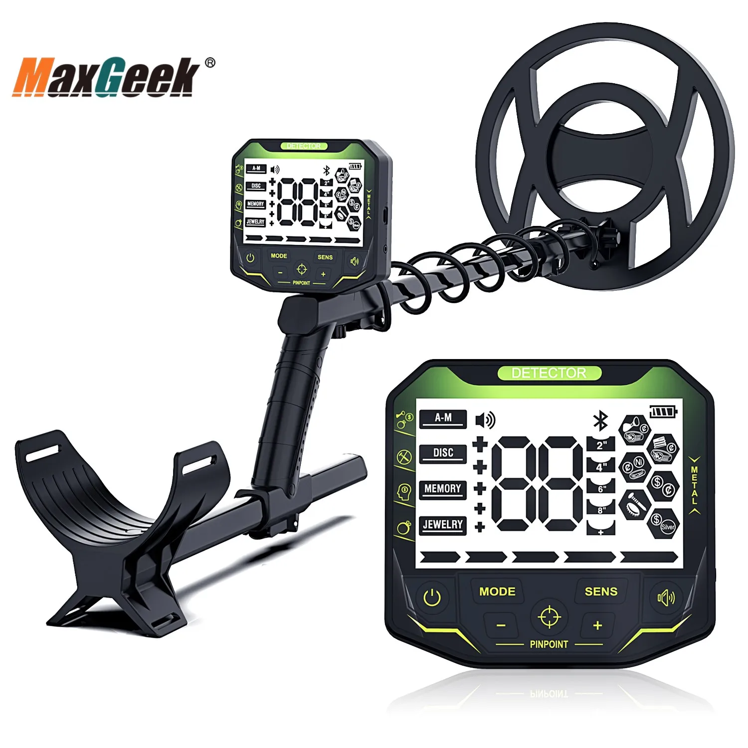 Maxgeek GT972H Underground Metal Detector Waterproof Detection Probe Treasure Finder for Treasure Hunting