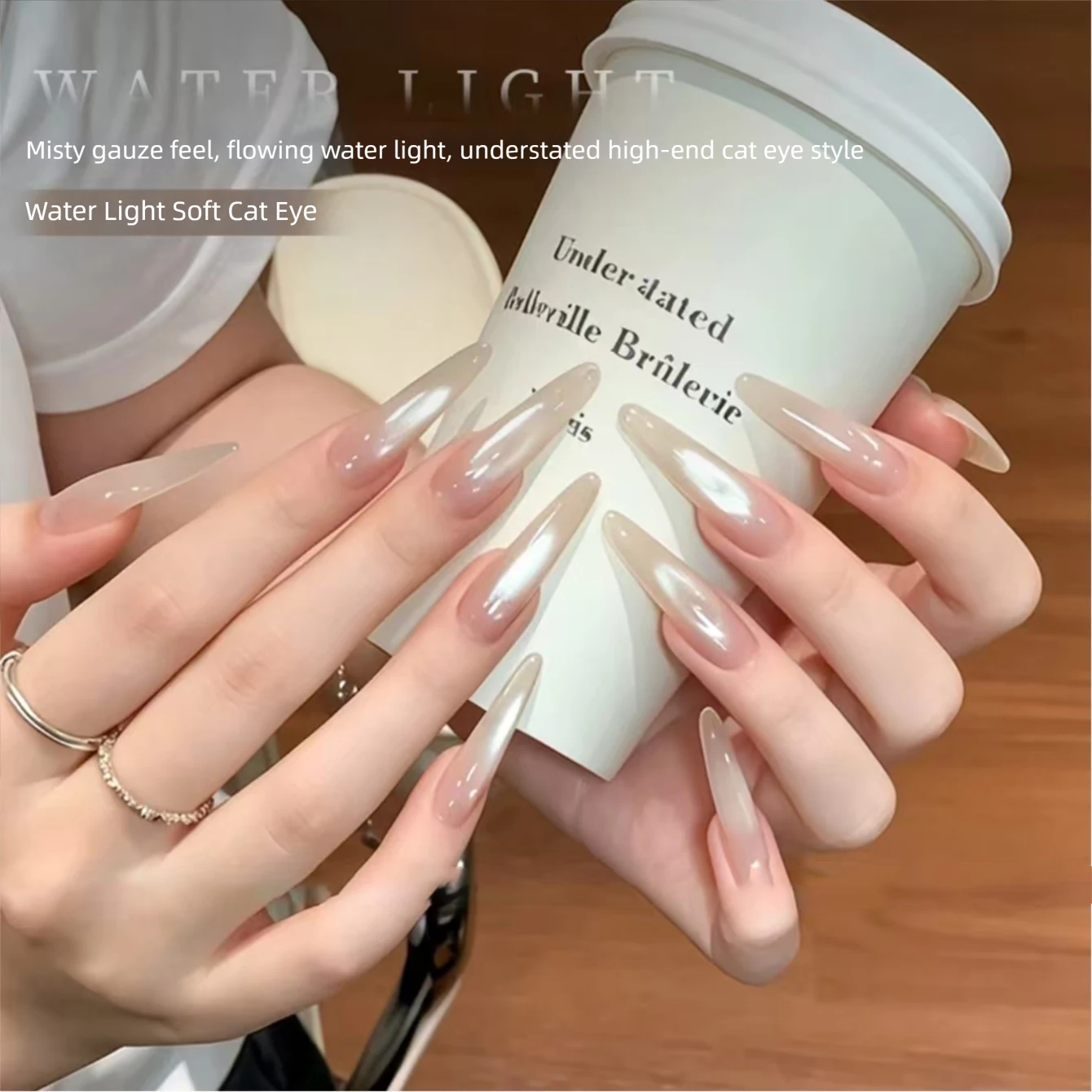 MIANEL 10ml 2026 New Arrival – Water Glow Sheer Veil Cat Eye Gel Nail Polish Ultra-Shiny Delicate White Water Cat Eye Finish