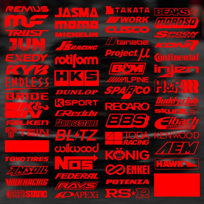 

15 шт., Стикеры для гоночных спонсорских автомобилей JDM EDM Race Turbo Drift Set, крутая Светоотражающая Виниловая наклейка для автомобилей-61 стиль
