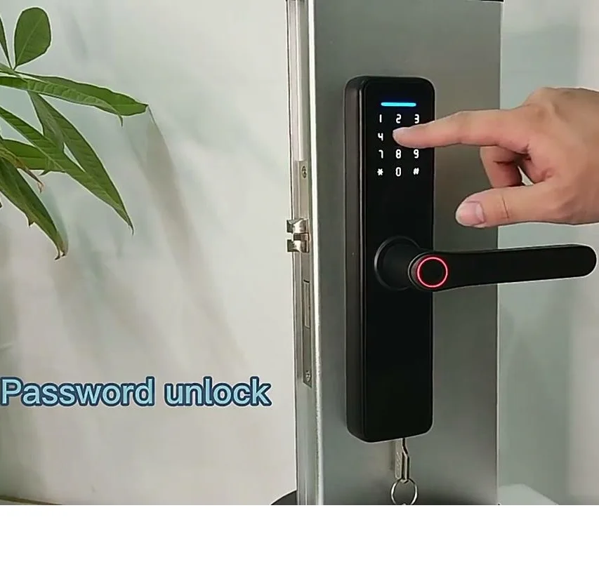 

Biometric Fingerprint Handle Smart Lock Digital Electronic Door Lock Tuya Wifi Ttlock Bluetooth Passcode Unlock Knob Locks Home