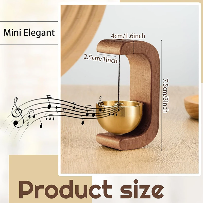 Wooden Wind Chimes Magnetic Brass Doorbell Wireless Jingle Bell Entrance Door Bells Hanging Pendants Home Decoration