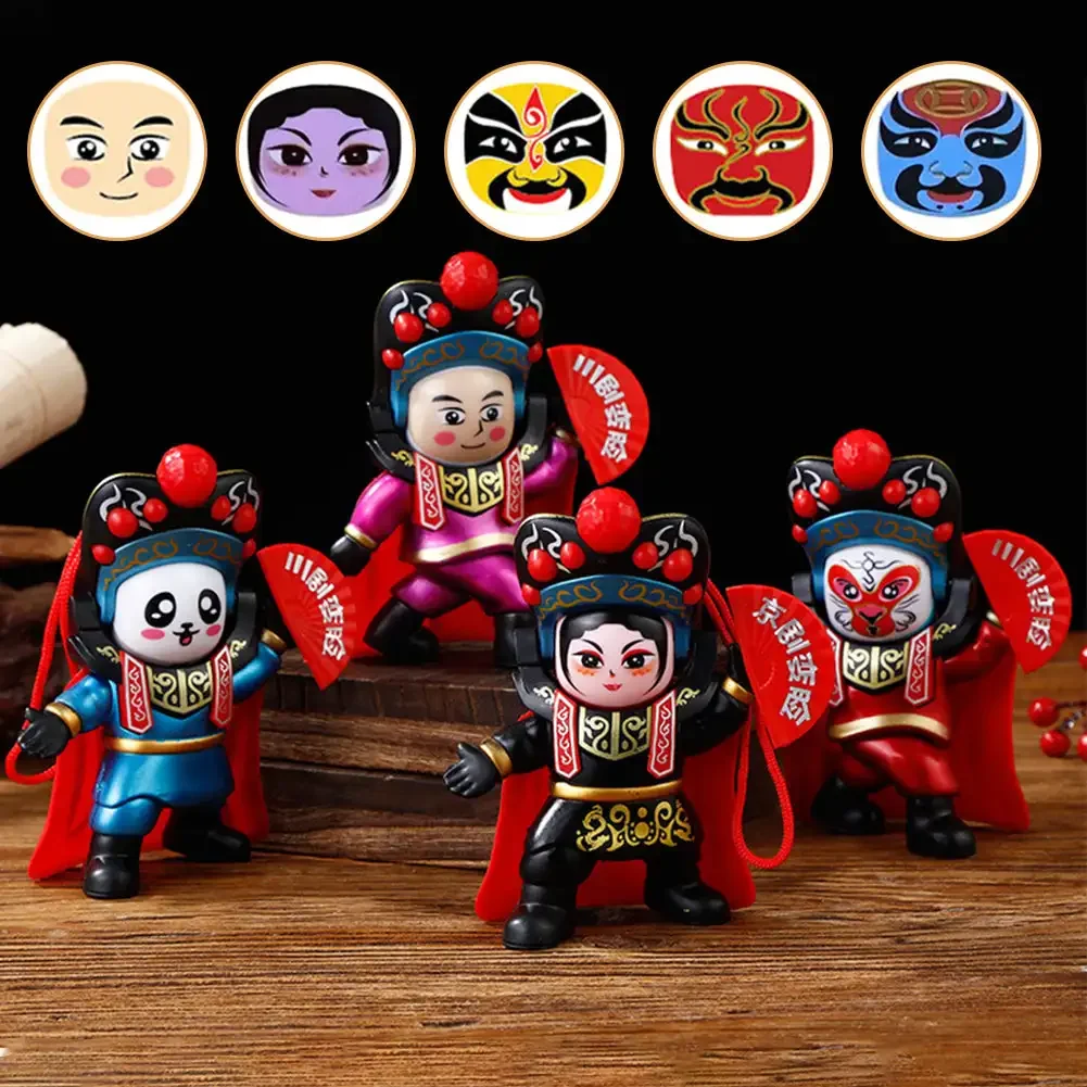 Sichuan Beijing Opera Face Changing Dolls Chinese Style Fortune Faces Change Makeup Crafts Ornament Children's Toy New Year Gift