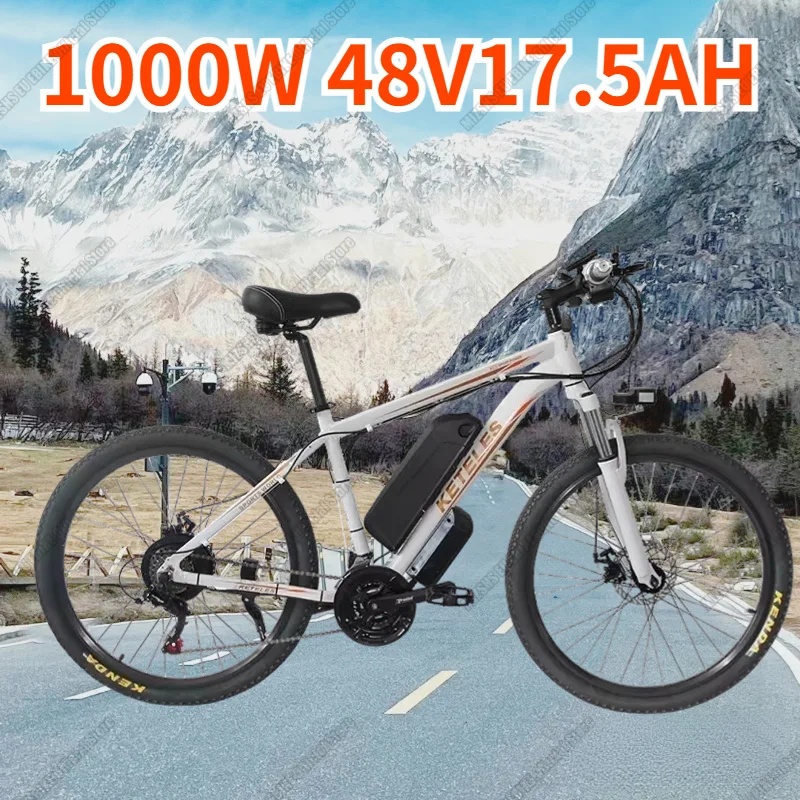 

K820 KETELES Ebike 1000W Motor 48V17.5AH литиевый аккумулятор для взрослых Электрический велосипед 26 дюймов с толстыми шинами горный внедорожный Электрический велосипед