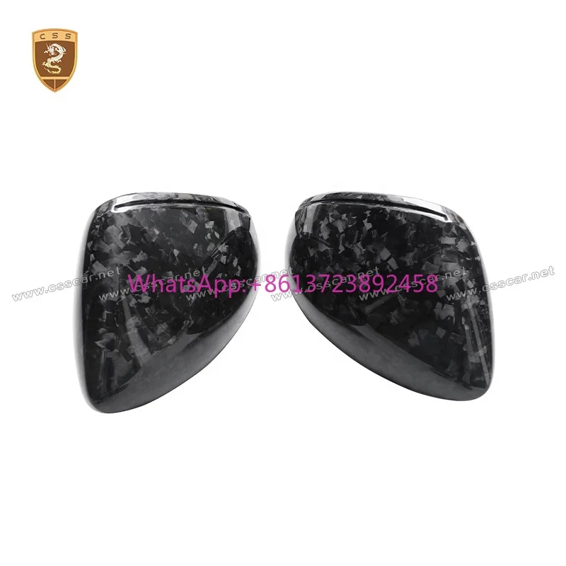 

Replacement Parts High Glossy Forged Carbon Fiber Car Rearview Mirror Covers for Porsche Taycan