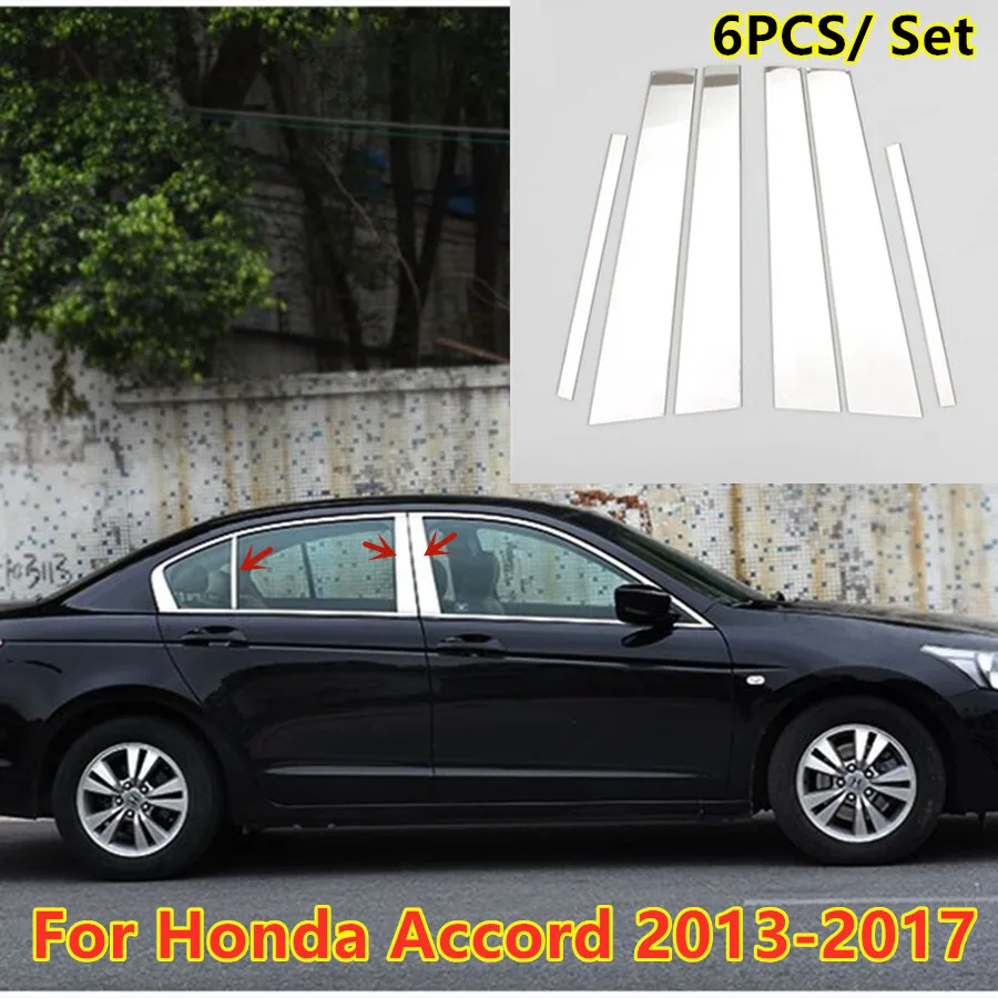 

Накладки на стойку окна и двери из нержавеющей стали для Honda Accord 2013-2017