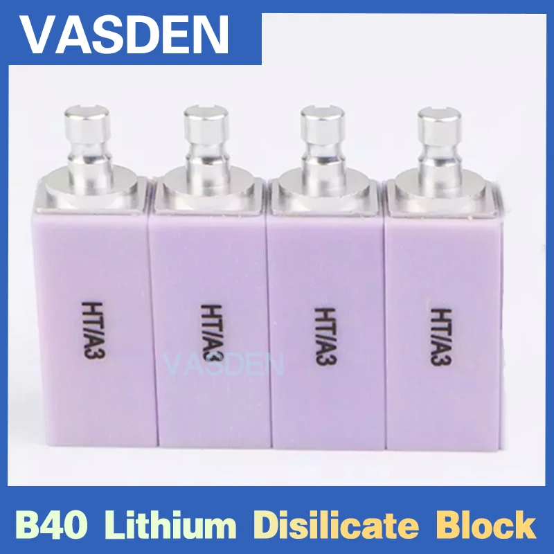 4 Pieces/Box B40 Lithium Disilicate Block 40-15-14 LT HT Dental CADCAM Glass Ceramic Ingot For Dental Lab Materials