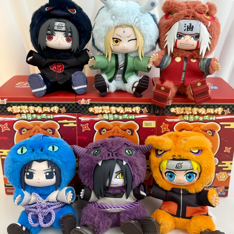 

Original Eaki Naruto Cute Beast Party V2 Series Blind Box Vinyl Plush Doll Keychain Mystery Box Birthday Surprise Christmas Gift