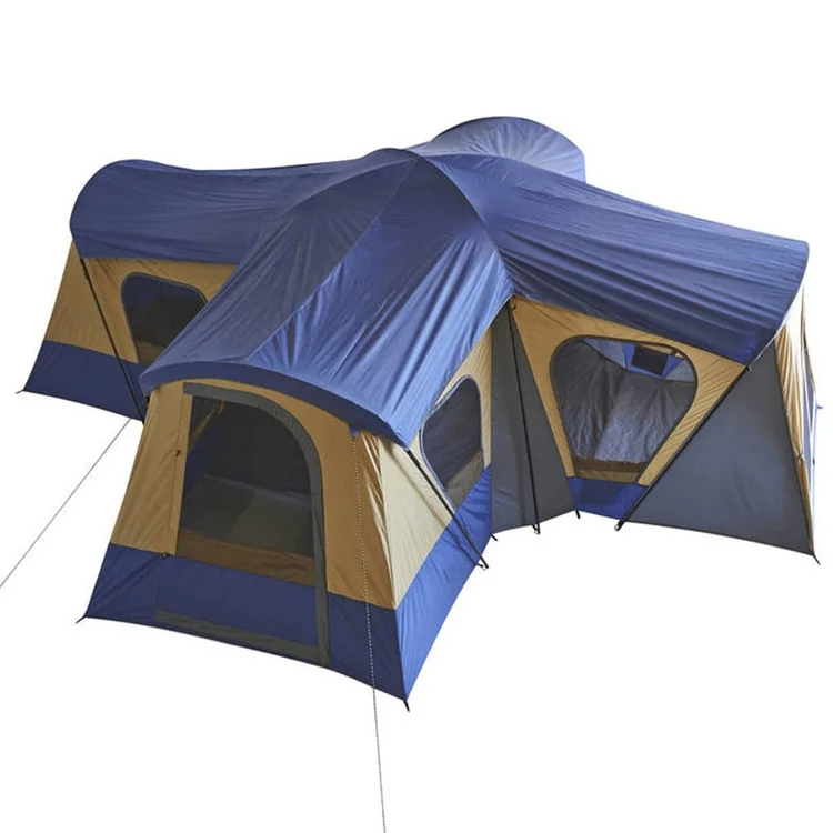 

600*600cm Family Camping Outdoor Leisure Tent Four Rooms One Hall Shade Huge Outdoor Tents Customized