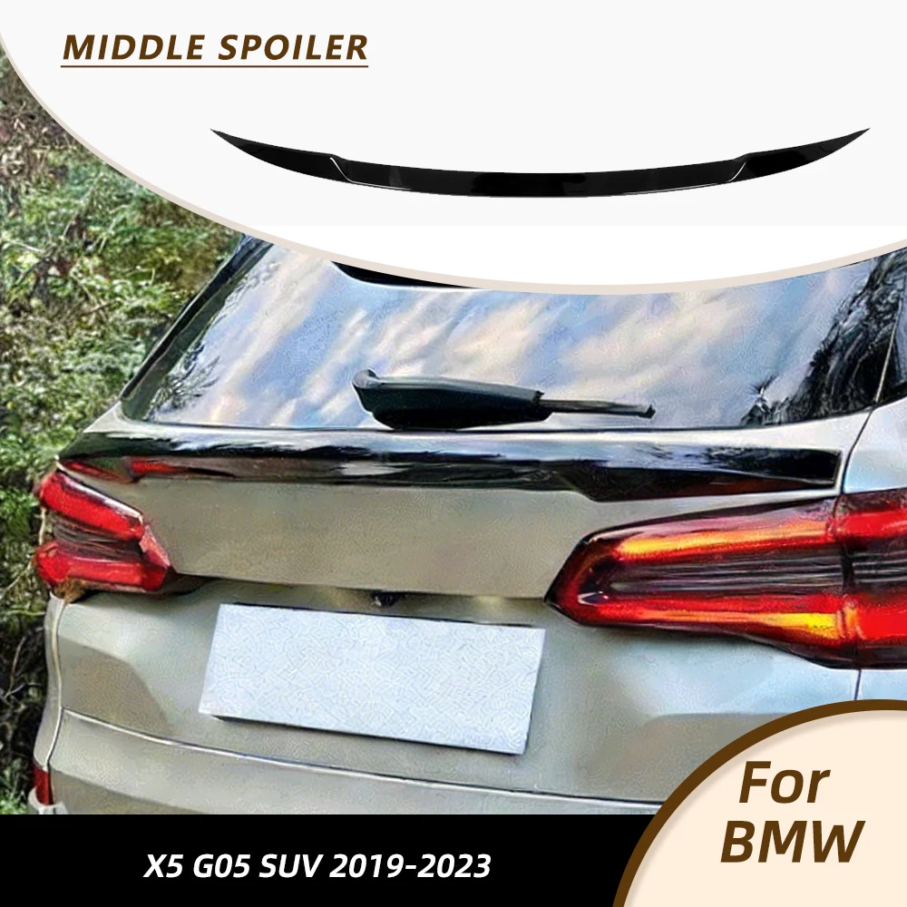 

Car Rear Trunk Racing Spoiler for BMW X5 G05 2019 2020 Car Middle Trunk Wing ABS Rear Middle Spoiler Trunk Wing Lip Gloss Black