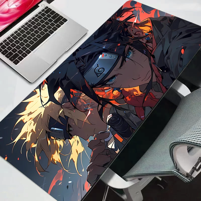 Anime Computer-Mauspad Naruto Gamer-Mauspads Großes Gaming-Mauspad XXL Schreibtisch-Mauspad Tastatur-Maus-Teppich Langlebig