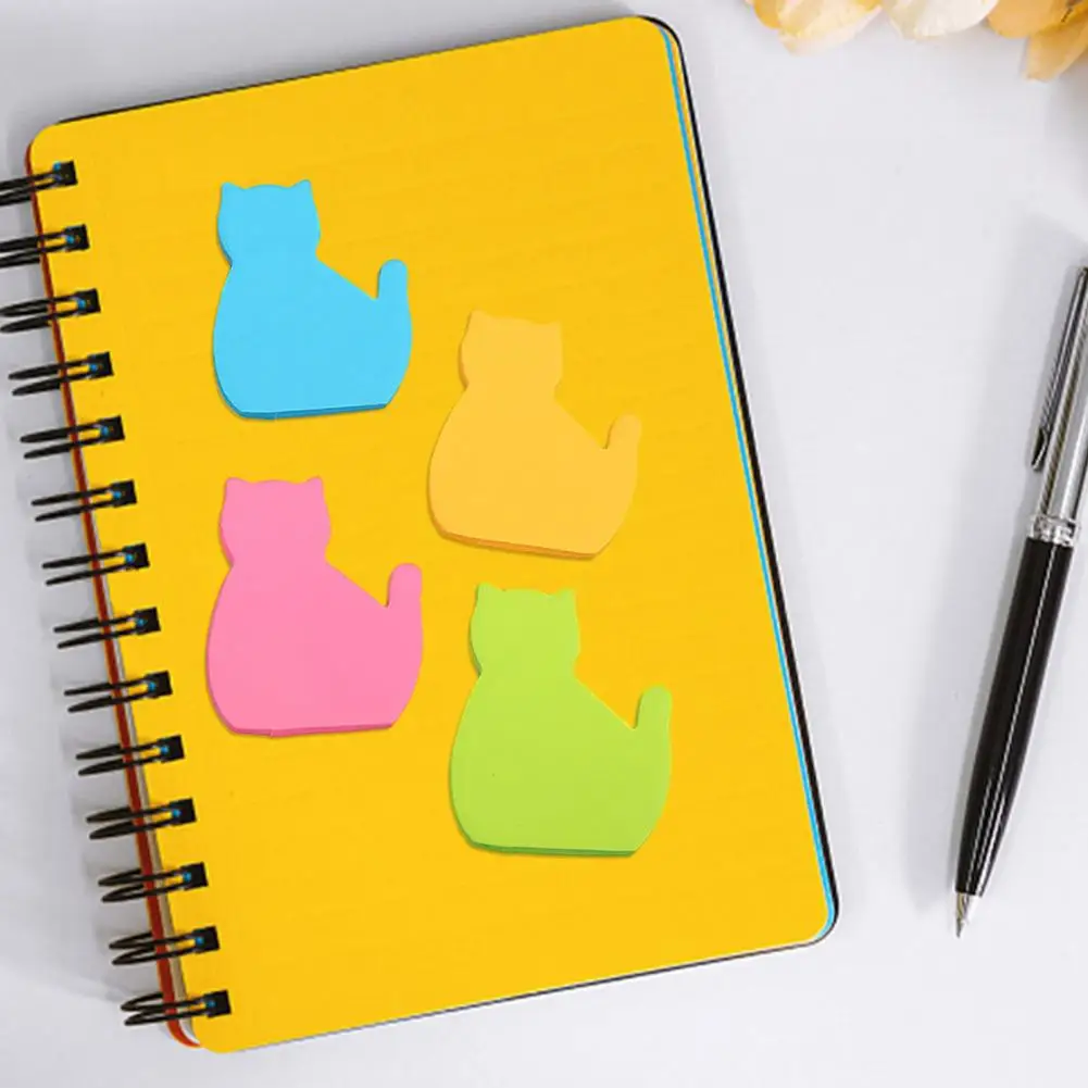 6 шт., клейкие заметки в форме кошки, с сильной липкостью