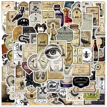 50/100 Stück Retro Gothic Apotheker Trank Etikettenaufkleber Wasserflasche Laptop Aufkleber Gepäck Notebook Skateboard Vinyl Aufkleber