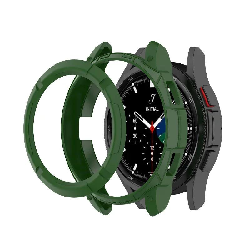 Casing Armor untuk Samsung Galaxy Watch 4 Klasik 42mm 46mm, penutup Matte TPU seluruh sisi, aksesori Bezel cangkang Bumper pelindung