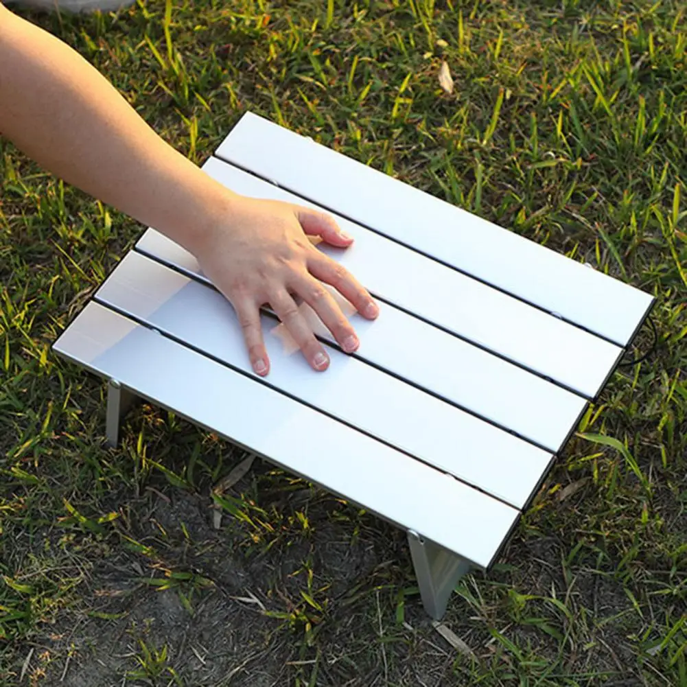 Aluminum Folding Camping Table Mini Size Strong Load-bearing High Stability Solid Construction Portable Outdoor Picnic BBQ