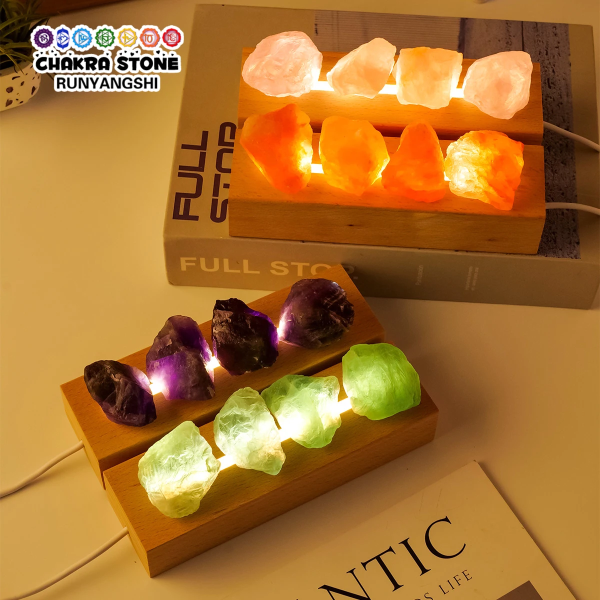 1set Natural Raw Crystal Night Light, Flameless Aroma Diffuser Stone Night Light, Bedroom Ambience Light, Housewarming Gift