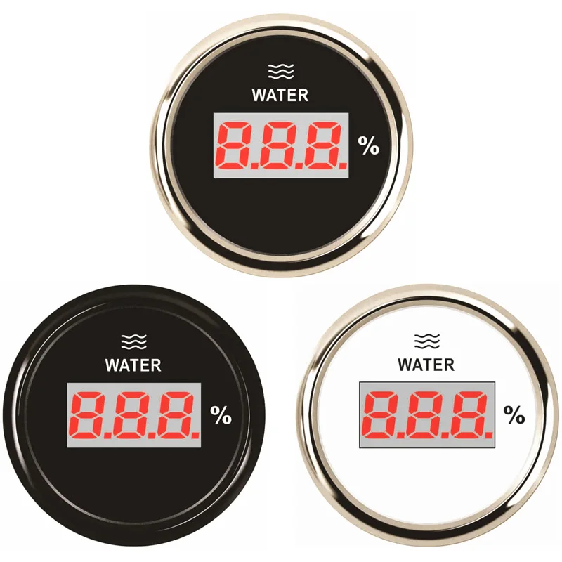 Auto Digital Water Level Gauges 52mm 0-190ohm Water Level Meters with Red Backlight for Boat 240-33ohm Signal