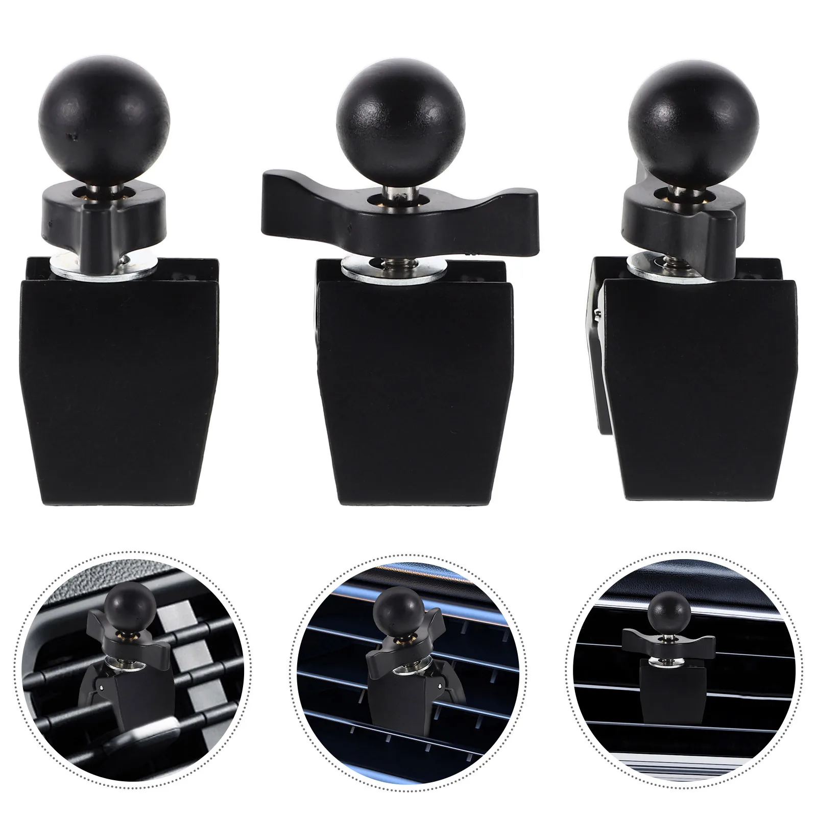 

3Pcs Universal Car Vent Phone Mount 17mm Ball Head Clip Replacement for Air Vents Suv Truck Cell Phone Holder Compact Design