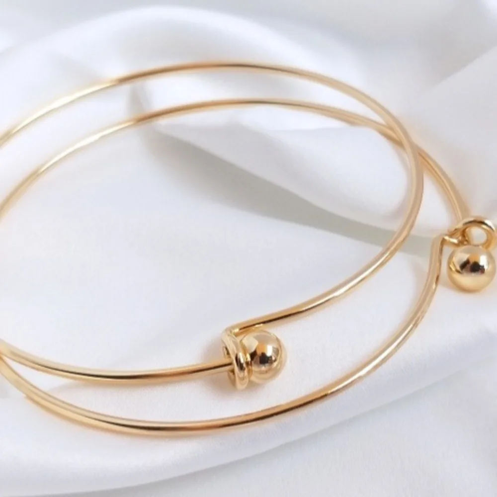 

Медные бусины 14-каратного золота, браслет с одним кольцом и винтом, простой классический браслет, ювелирные изделия своими руками, нижние браслеты