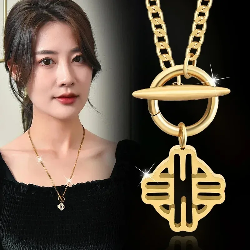 2025 Titanium steel non-fading pendant necklace, autumn and winter sweater chain, women's jewelry, letter MB necklace