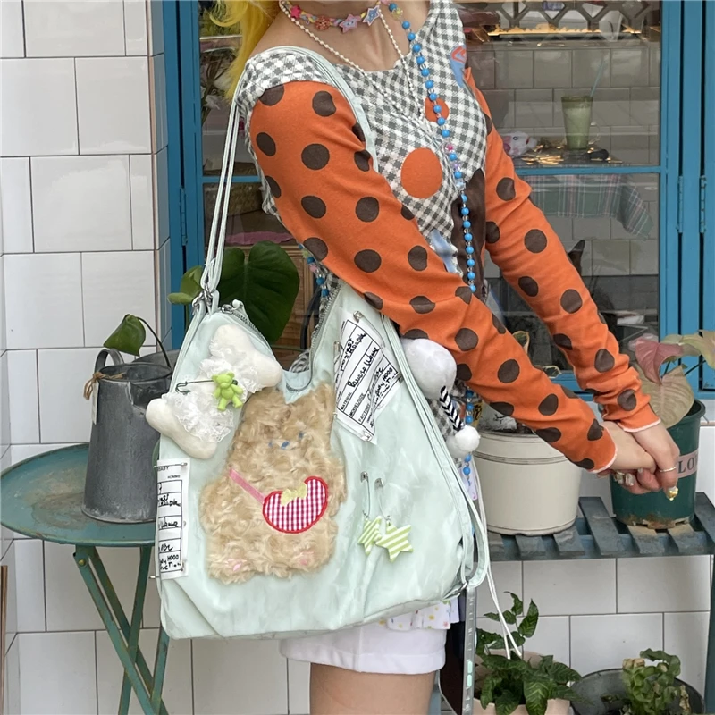 

Japanese Cartoon Teddy Bear Pattern Design Women's Bag Original Multifunctional Single Shoulder Crossbody Bags For Women Trendy
