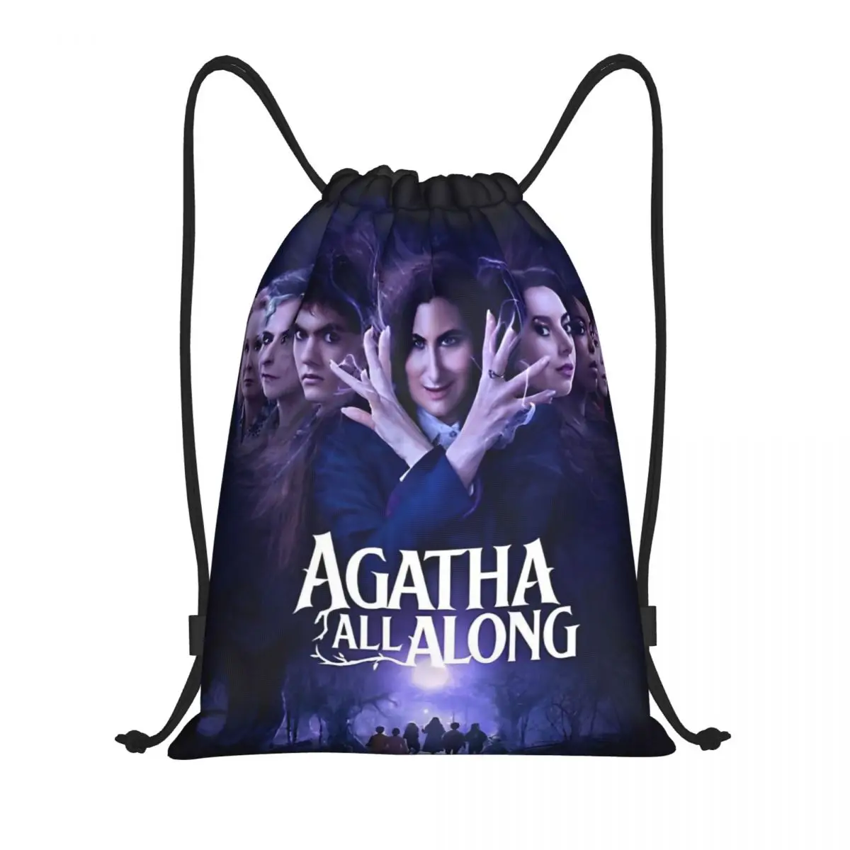 Custom Agatha All Along Drawstring Pocket Backpack New Travel Fitness Sports Large Capacity Waterproof Backpack