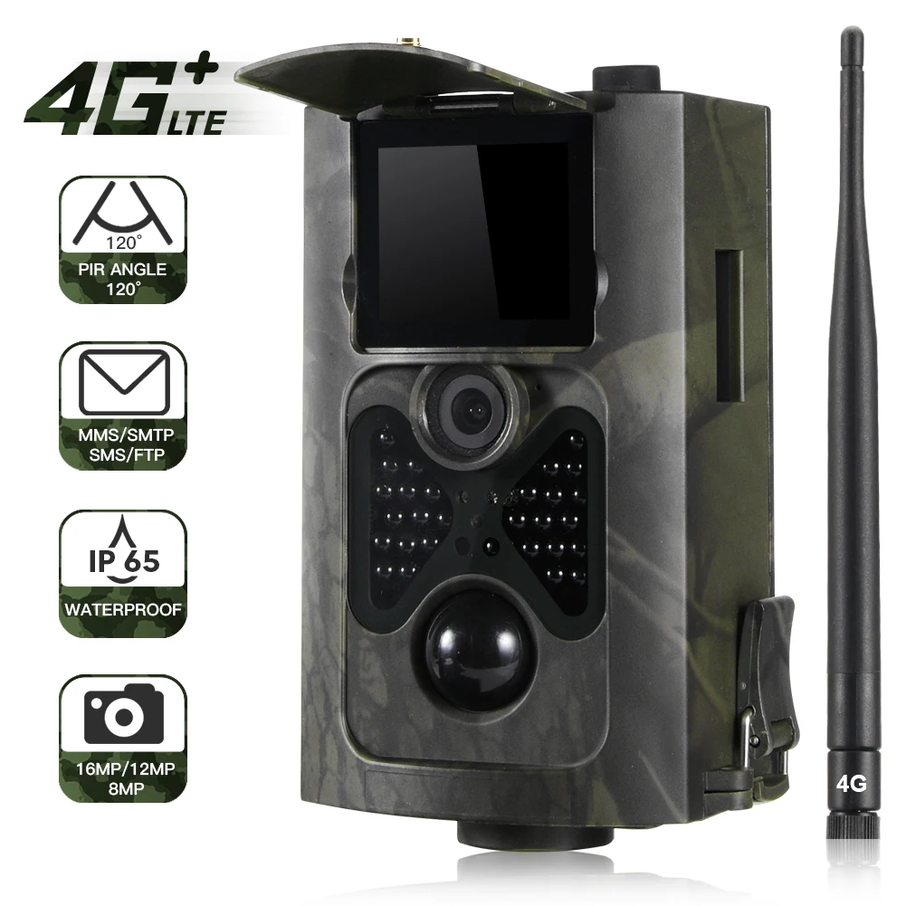 Wireless Mobile Hunting Cellular Cameras, FTP SMTP, 4G Trail Camera, MMS, SMS, Email, 16MP Night Vision, HC550LTE