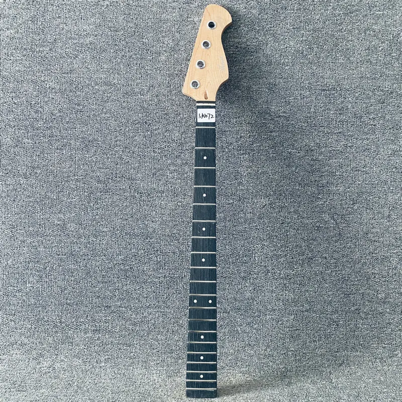 HN072 Artist Electric Bass Replace Parts Unfinished 4 String Bass Neck Maple with Rosewood Right Hand with Damages for DIY