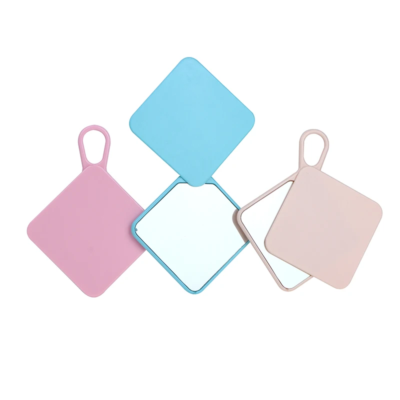 Portable Compact Mirror Mini Ultra-thin Unbreakable Makeup Tool Rotating PU Cosmetic Mirror Travel