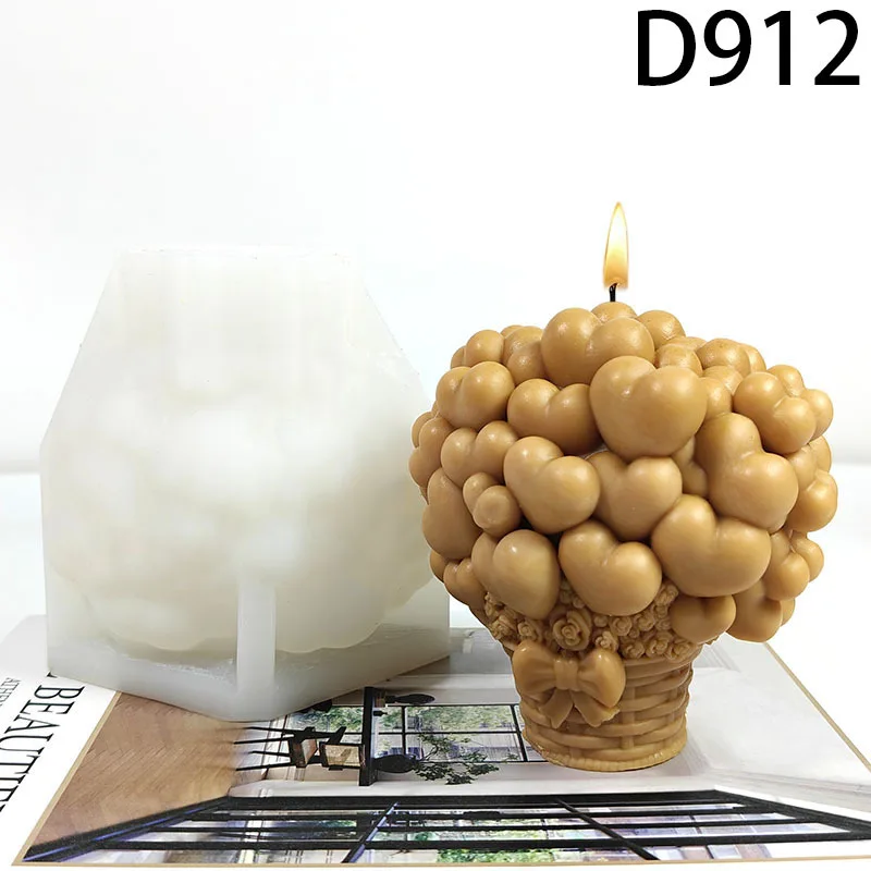 ثلاثية الأبعاد الحب باقة تصميم قالب من السيليكون الروائح شمعة الجبس الديكور قالب كعكة أدوات الخبز هدية المنزل