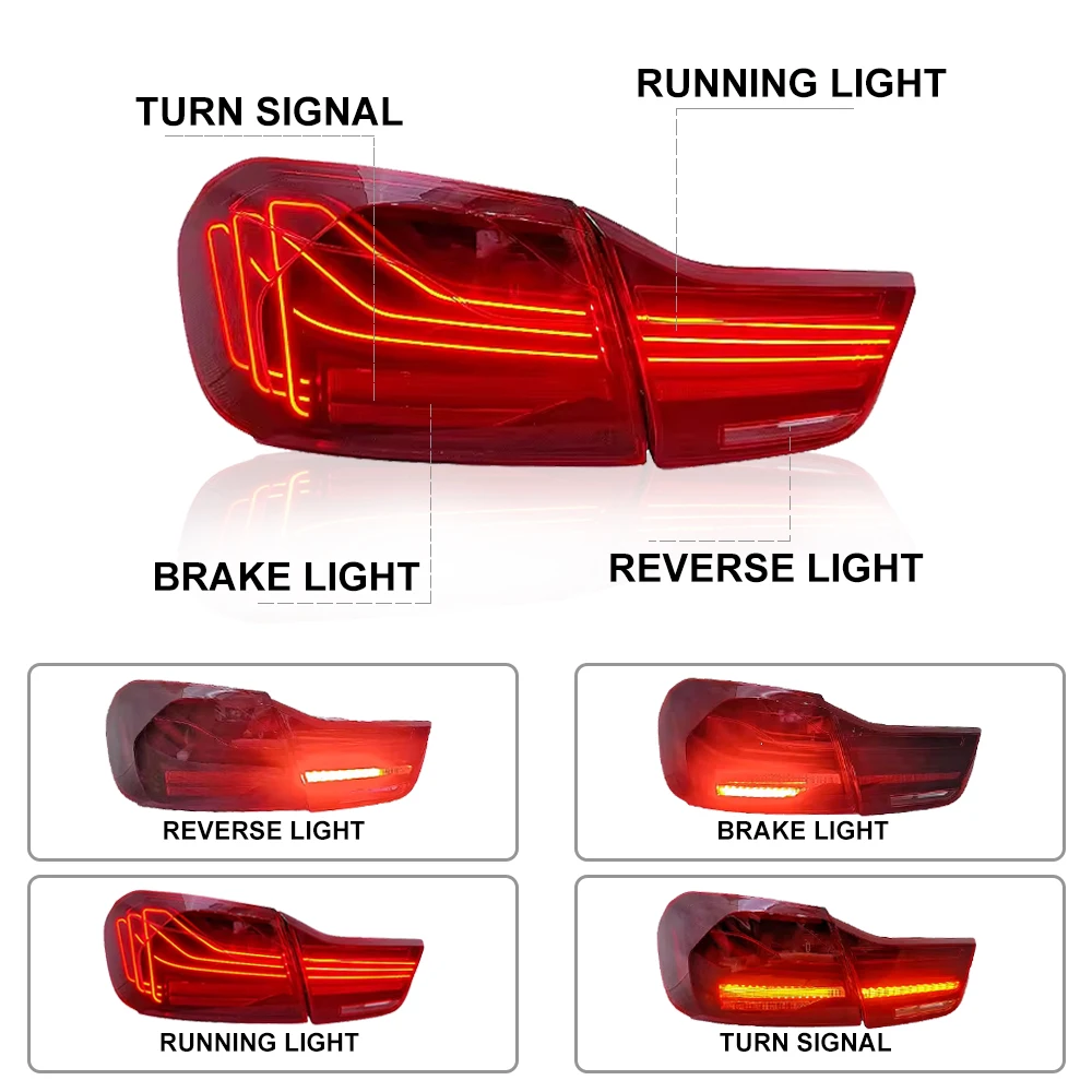 13-20 Year for BMW 4 Series F32 M4 LED Taillight New Red Lens Driving and Turn 12V Retrofits