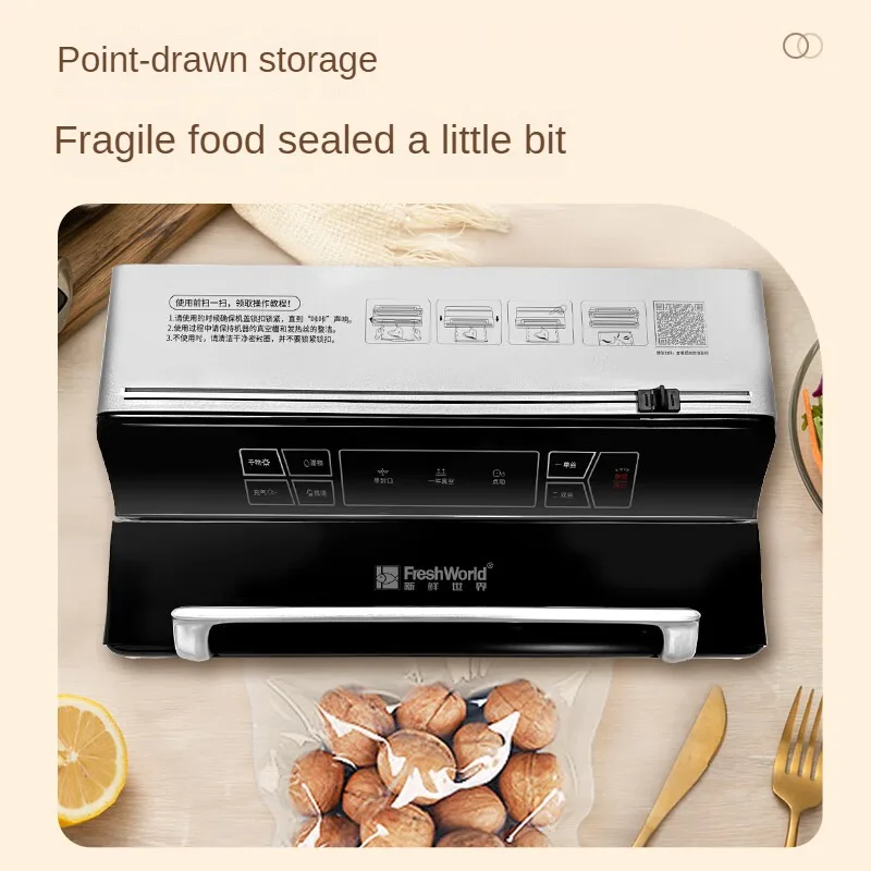 Full Automatic Vacuum Sealer for Home and Commercial Use, Dual Seal and Cutter, Food Preservation Machine 220V