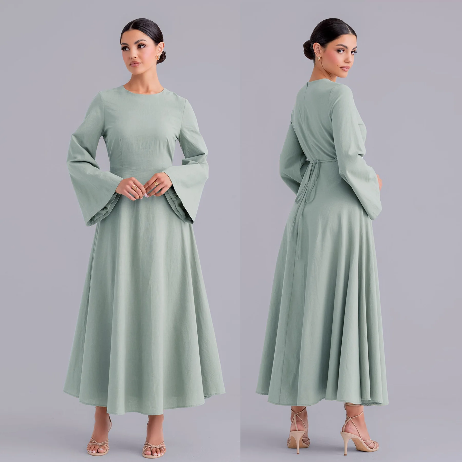 

2025 Ramadan Abaya Muslim Women Maxi Dress Plain Kaftan Turkey Caftan Marocain Femme Musulmane Robe Eid Djellaba Islam Clothing