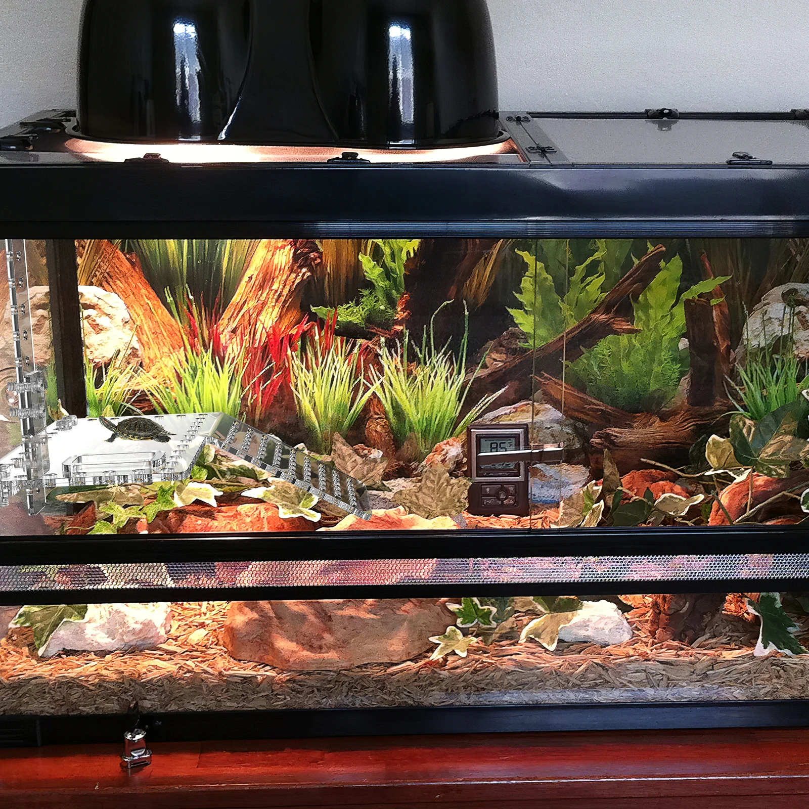 

Acrylic Turtle Basking Platform High Water Floating Island Wall-mounted Tank S Reptile Habitat Accessory Fish Aquarium Pets
