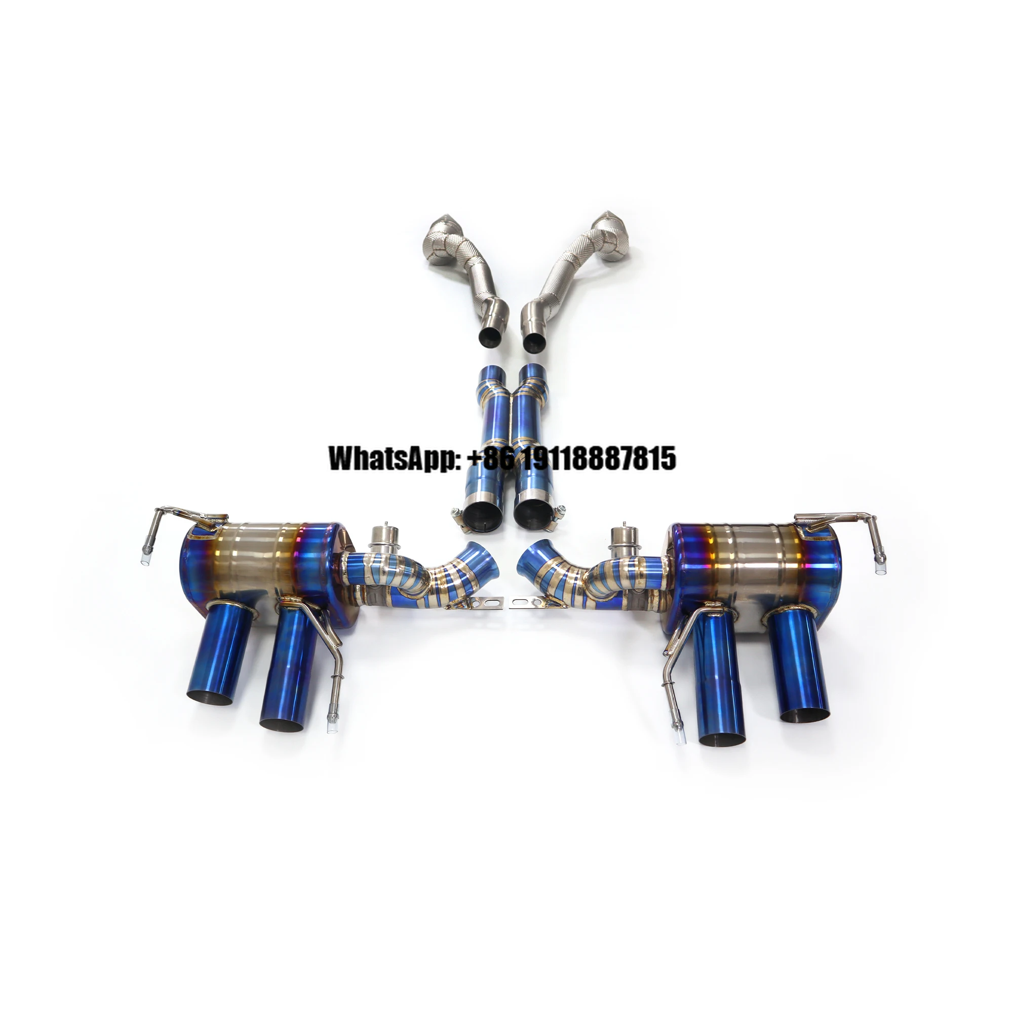 ING Titanium Alloy Exhaust System Full Set for Ferrari FF 6.2L With Muffler Valve High Quality Auto Performance Turning Parts