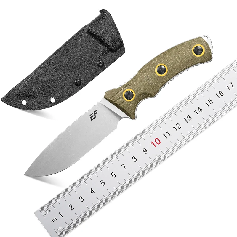 Eafengrow EF138 Fixed Blade Knife N690 Steel Blade Micarta Handle Straight Knifes Full Tang EDC Tool for Field Working Camping
